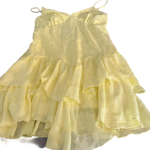 Wild Fable Light Yellow Ruffled Dress